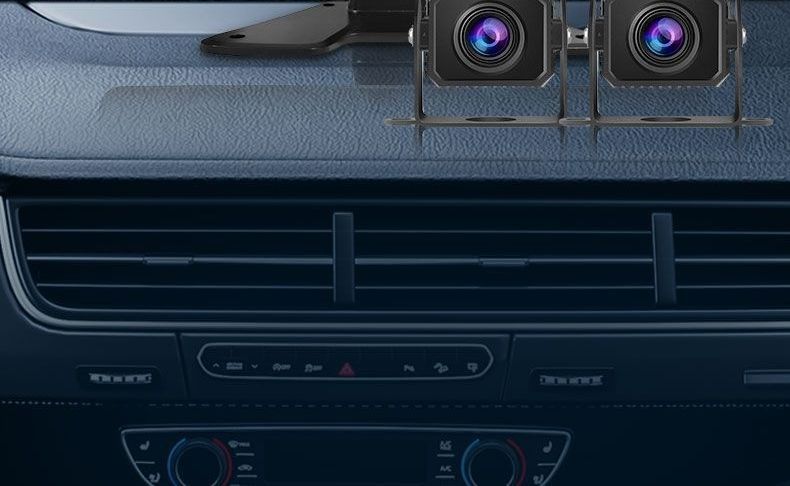 24V semi-trailer front and rear camera recorder with high-definition night vision, 12V dual-camera reversing image integrated device for trucks