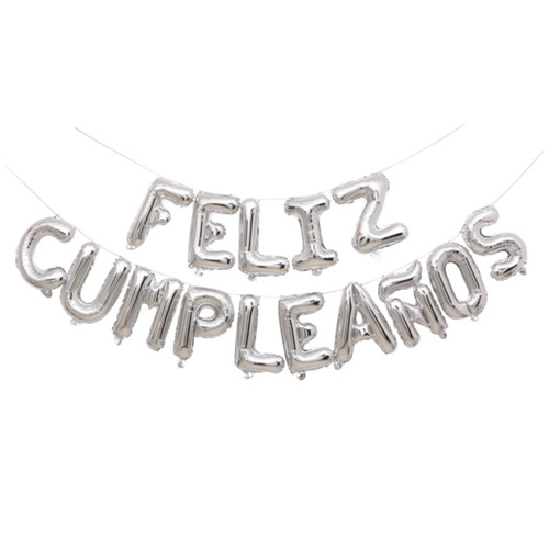 10 colors!  16-inch FELIZ CUMPLEANOS aluminum foil letter balloon Spanish birthday balloon set
