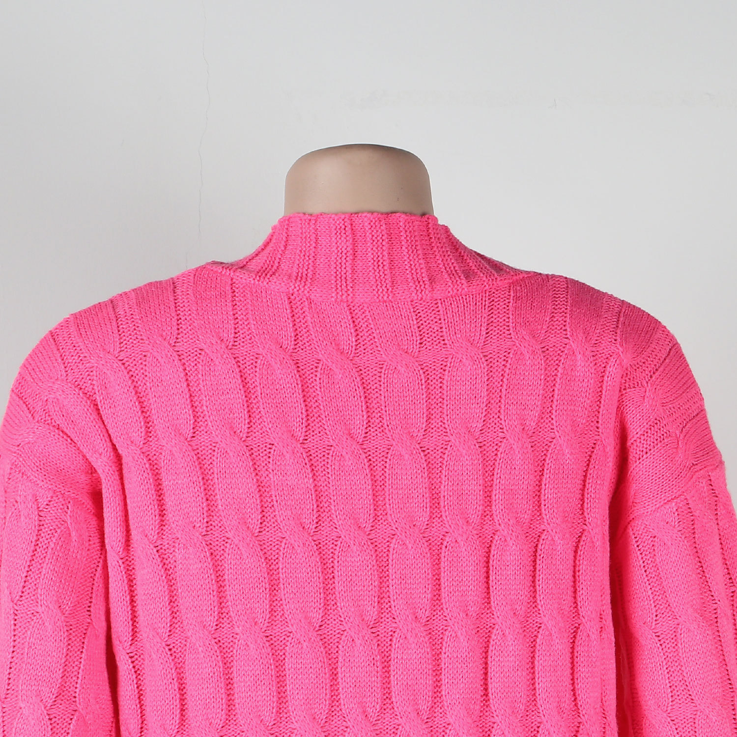 Damen Strickjacke Lang Aus Grobstrick In Unifarben Wintermantel_voghion.com