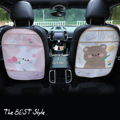 Car Seat Back Anti-Kick Pad, Kartoon Car Use Anti-Dirt Anti-Kick Protective Pad, Cute Creative Car Interior Accessory
