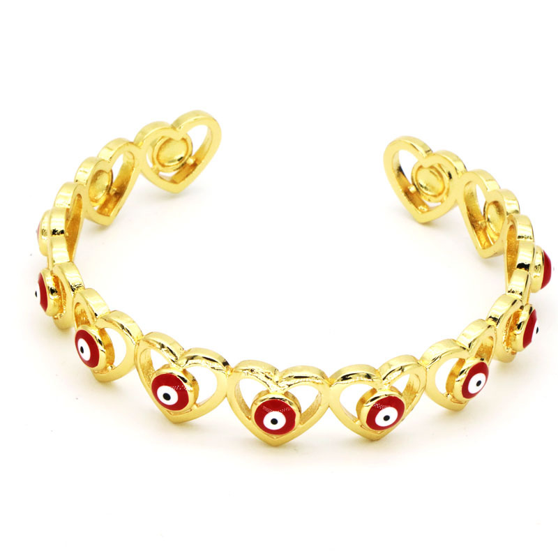 Simple Style Heart Shape Copper Hollow Out Bangle 1 Piece