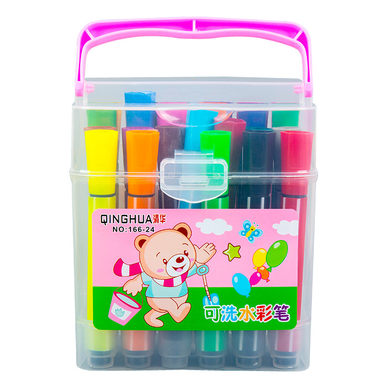 Pluma de acuarela lavable para niños sello de pincel de pintura multicolor pluma de acuarela cabeza suave material de dibujo de Arte de estudiante pluma de dibujo de graffiti