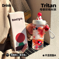 新型コップ女子学生高颜値プラスチックストローコップ大容量tritan夏外出子供携帯コップ