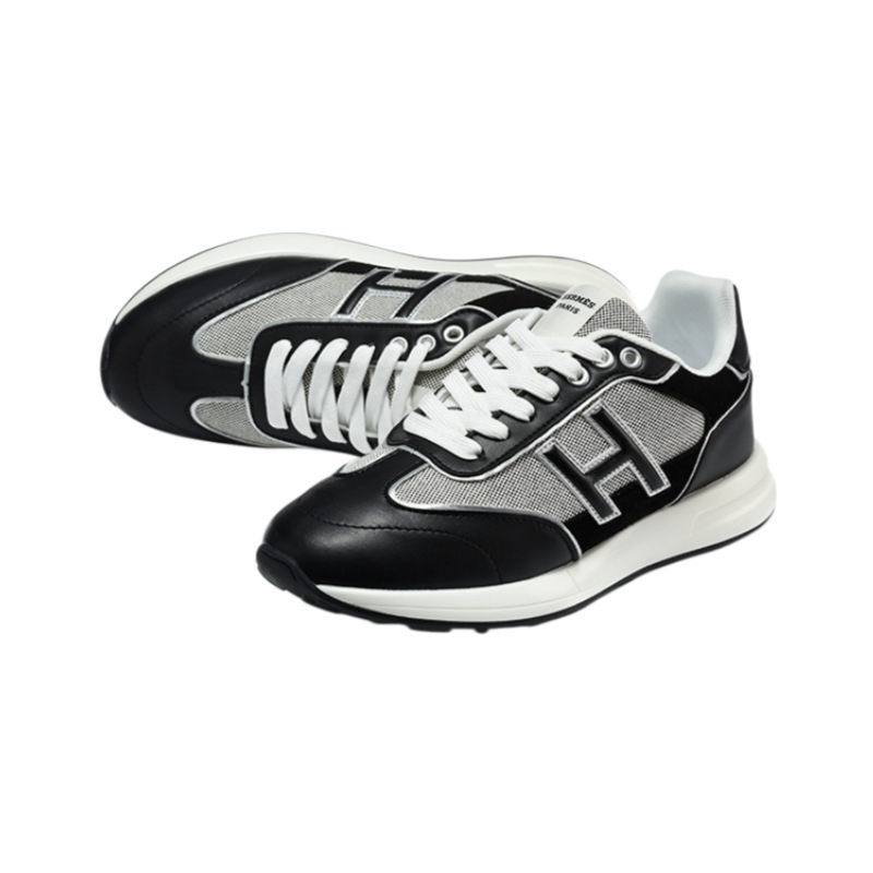 2026 Spring New Cross-Border Patchwork Genuine Leather Sneakers with H-Logo Design, Unisex Low-Top Breathable Casual Running Shoes 2026 Spring New Cross-Border Patchwork Genuine Leather Sneakers with H-Logo Design, Unisex Low-Top Breathable Casual Running Shoes