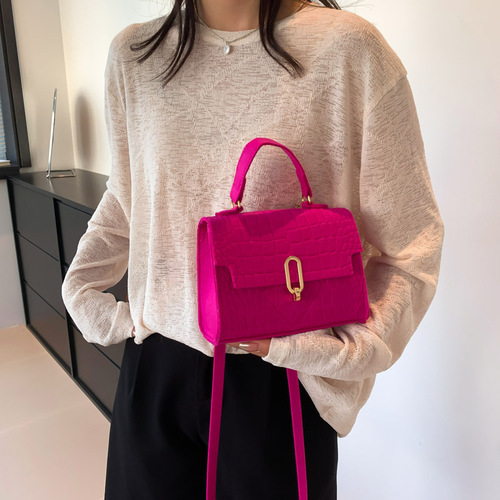 French niche bags  summer new trendy fashion women's bags alligator print small square bags versatile shoulder and crossbody bags