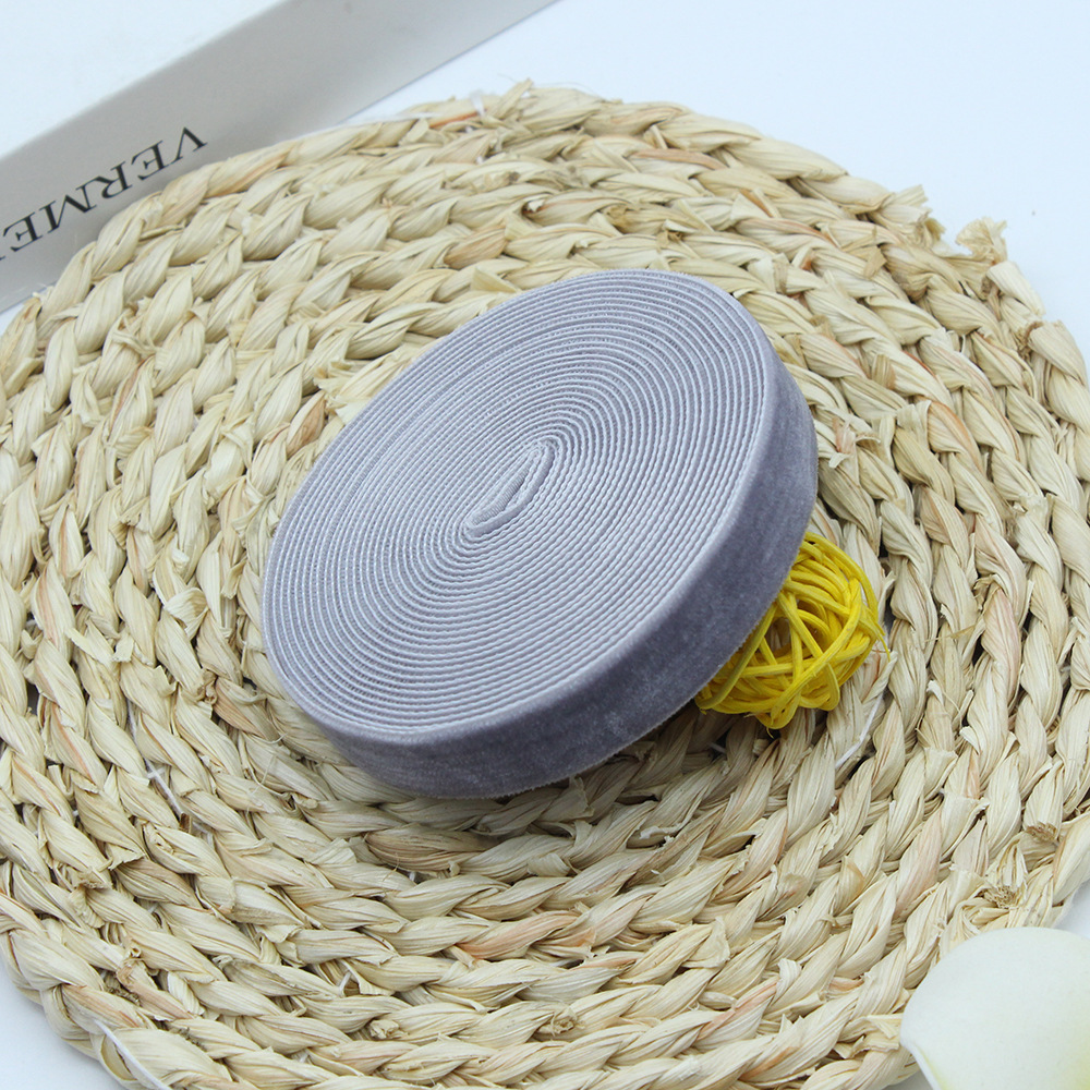 2cm unilateral banda de flocado ropa hecha a mano DIY accesorios, regalo de pastel embalaje de seda de terciopelo