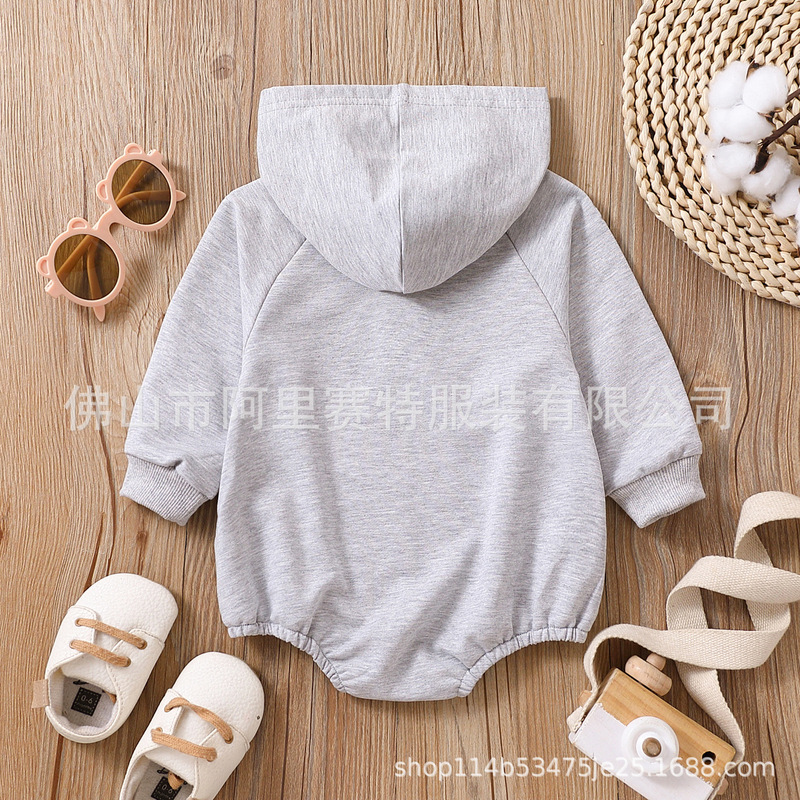 跨境婴幼儿中性男女婴童多色戴帽长袖时尚三角哈衣AL090a|undefined