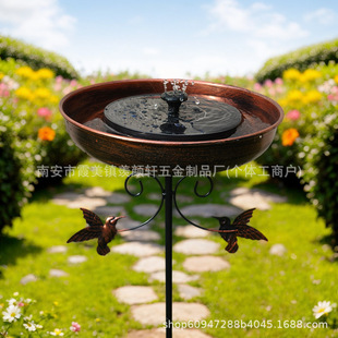 New Amazon American Retro Iron Decorative Bird Feeding Water Bath Basin Garden Decoration Outdoor Flower Pot