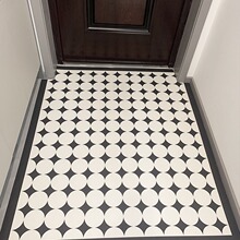 简约黑白皮革免洗可擦入户门口地毯耐脏进门厅水防滑脚垫玄关地垫