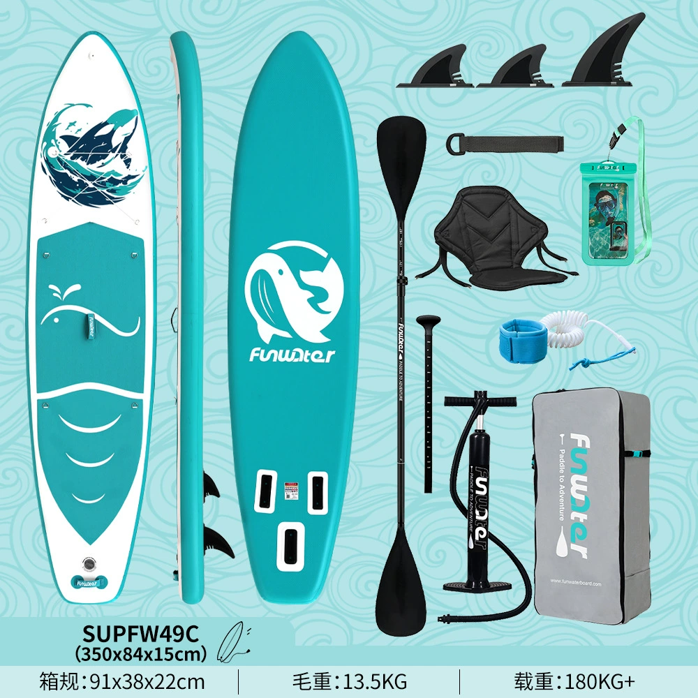 Надувная SUP Funwater для серфинга-стэнд-ап, варианты 335–385 см с веслом/сиденьем/основанием под камеру