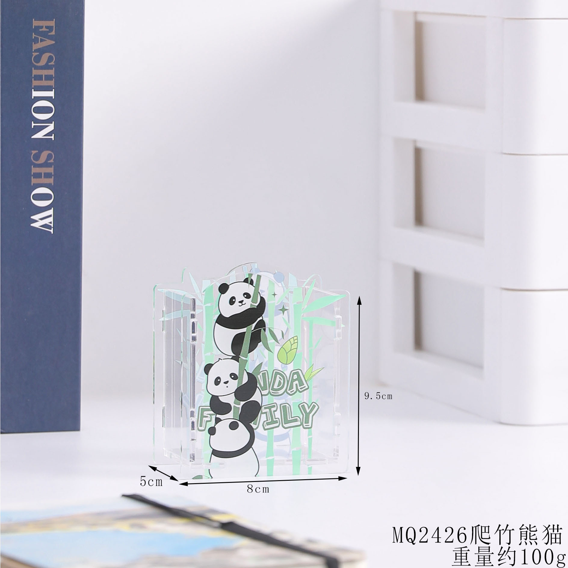 Mingqiang 2426 아크릴 접합 펜 홀더 등반 대나무 팬더