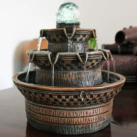 流水摆件;风水球;金属工艺品