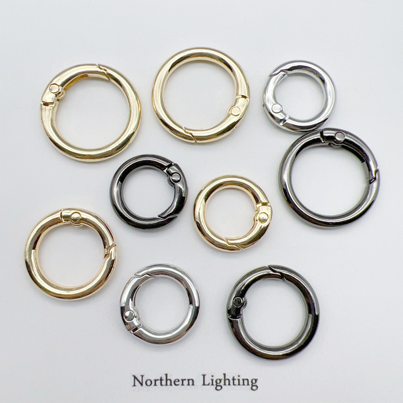 Metal Spring Ring Open Ring Buckle DIY Handmade Bag Accessories Keychain Ring Pet Leash Connecting Ring