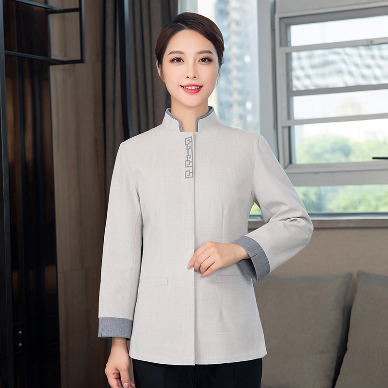 TDY-76-Millennium 청소 [여성] 라이트 그레이 탑