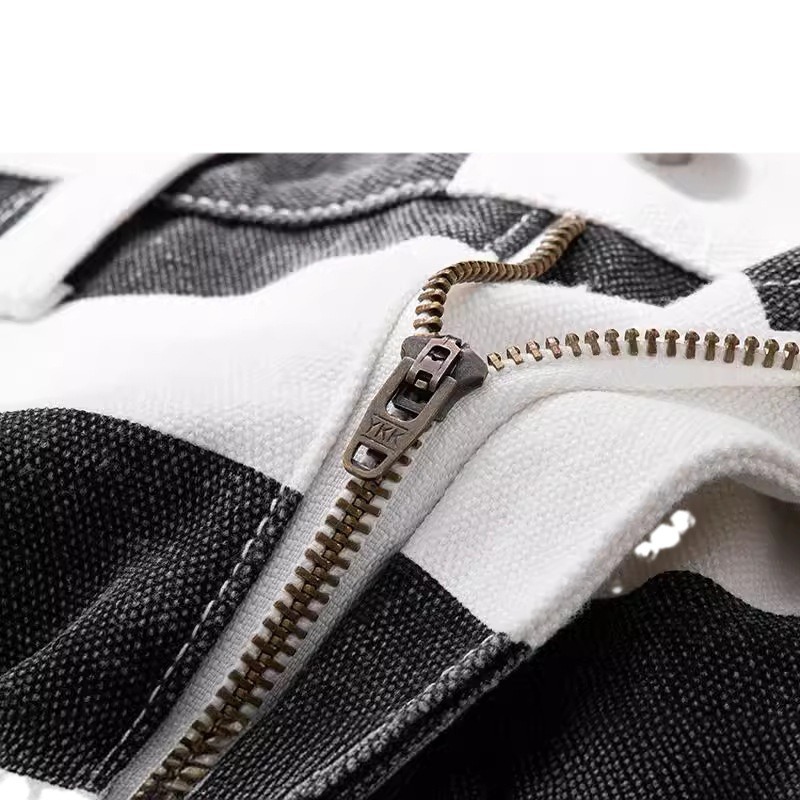 OKONKWO 16oz pesado a rayas trajes de lona gruesa motocicleta pantalones ameikaji Knight