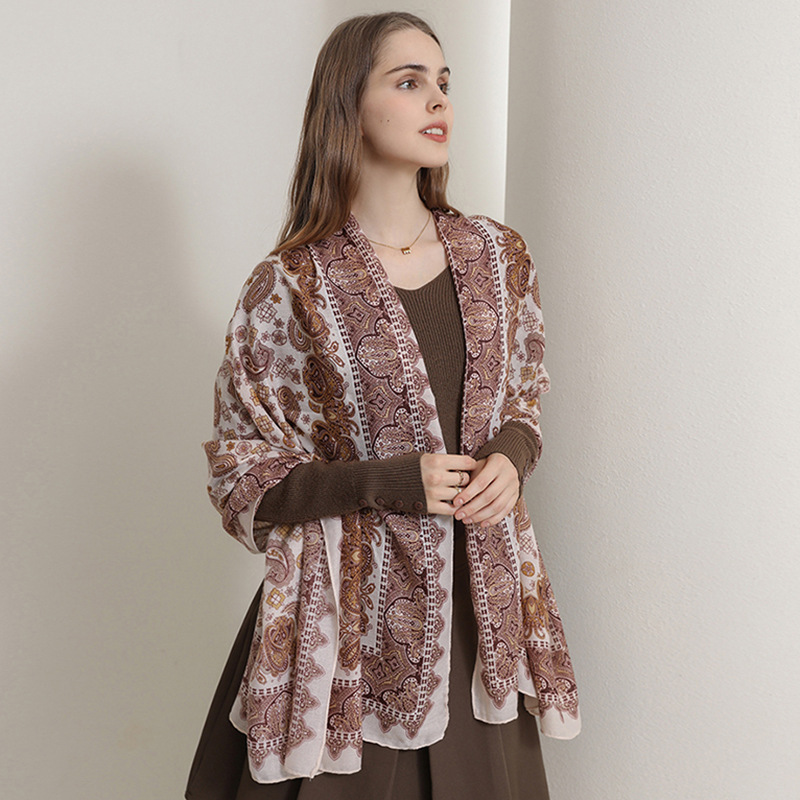 Vintage algodón y lino bufandas elegantes regalos sorpresa del día de la madre mujeres estilo de diseño personalidad de moda