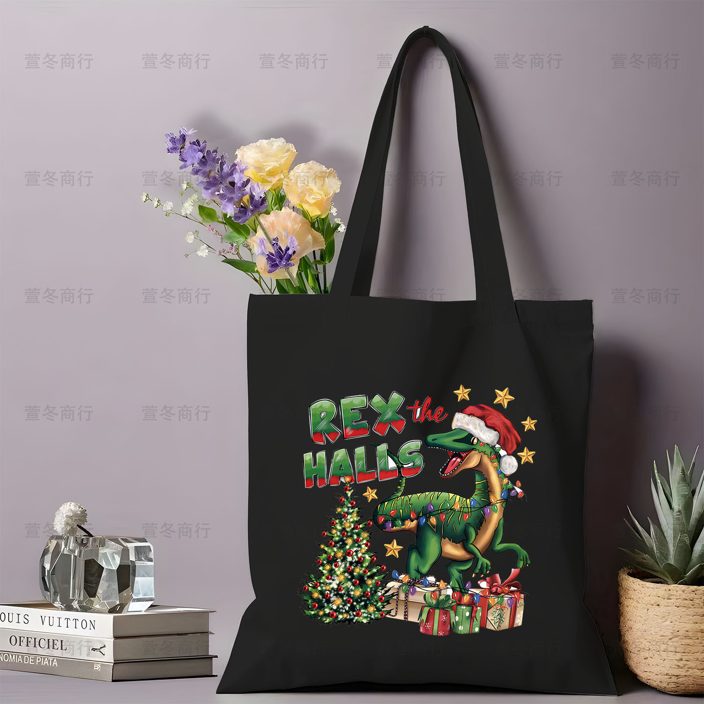 Bolsa de lona de Santa Claus de dibujos animados estudiantes bolsas de lona de mano de Navidad bolsas de hombro de gran capacidad ventas calientes transfronterizas