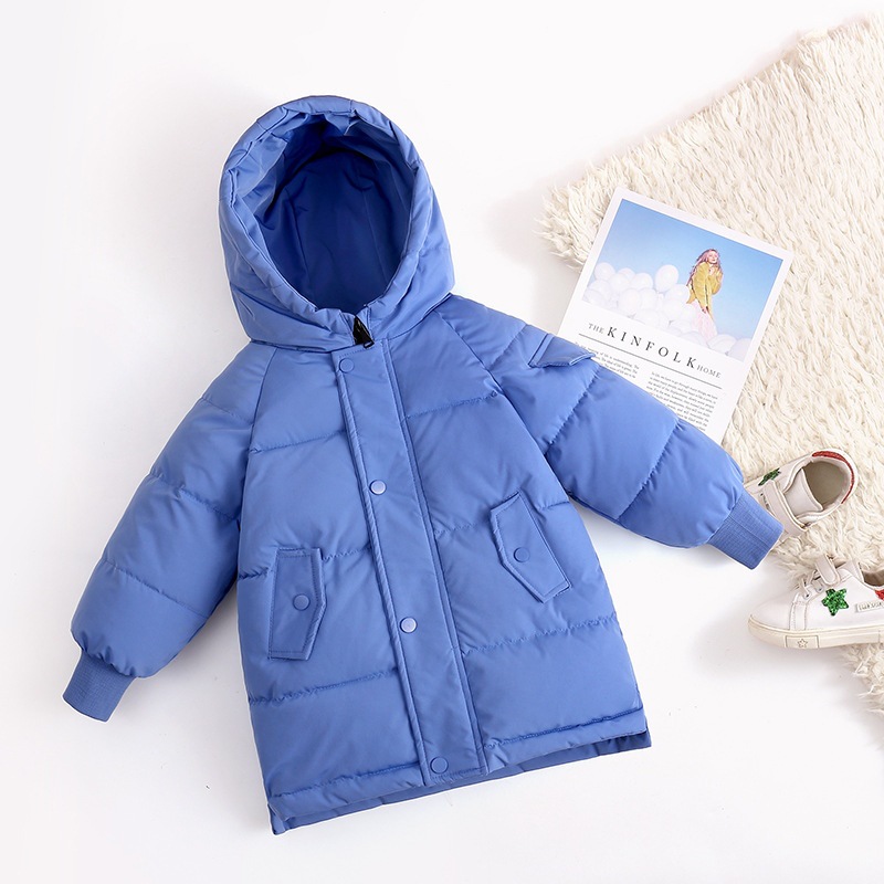 Ropa infantil Abrigo acolchado de algodón para niños abrigo de invierno de longitud media para niños y niñas