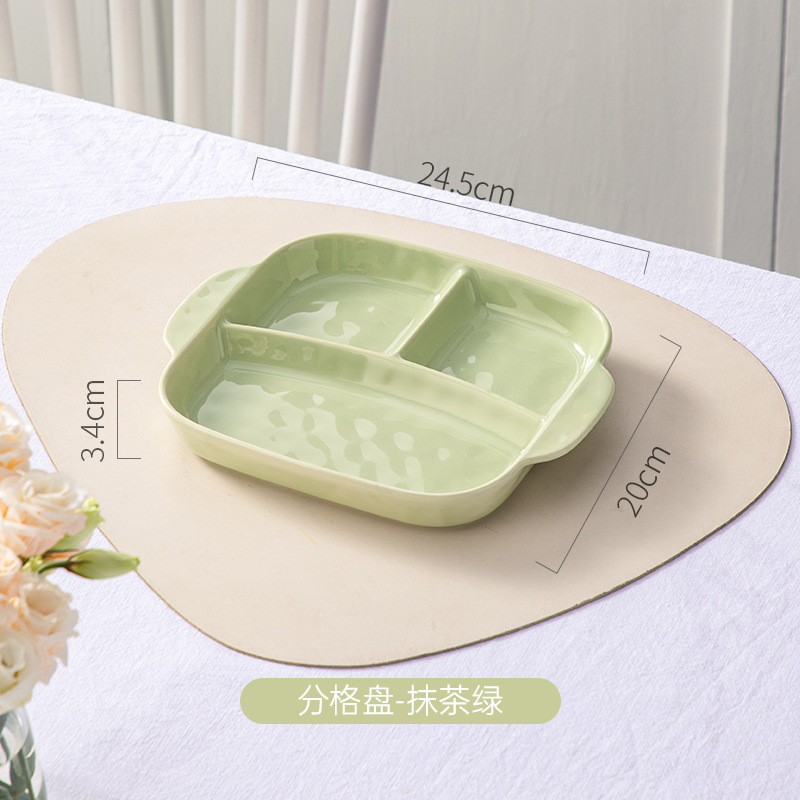 Inswind Plato de cerámica nuevo tipo 211 plato de cerámica de tres grasa plato de cerámica de plato para adultos una sola mesa