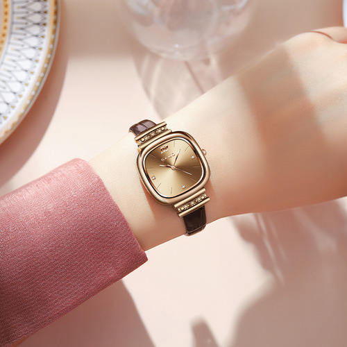 A Brand Women's Fast Shipping Fashion Waterproof Lady Light Luxury Square Sugar Quartz Watch for Dropshipping