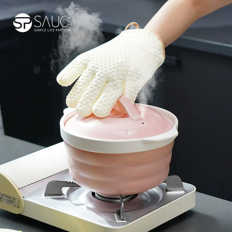 Изолированные перчатки, силиконовые кухонные нескользящие изолированные перчатки для духовки, пароварки, устойчивые к высоким температурам, утолщенные перчатки для микроволновой печи