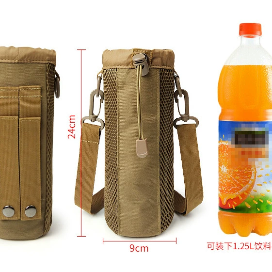 Уличная портативная сумка для бутылки с водой большой емкости, крышка для чашки-термоса, можно носить через плечо, тактическая изолированная сумка для бутылки с водой, защитная крышка для чашки