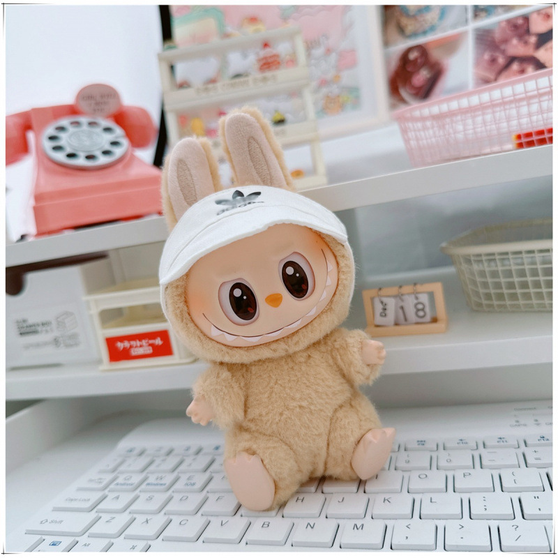 labubu ベビー服 Labubu 第一世代第二世代第三世代 10 センチメートル綿人形黒と白グレートレンディなスウェットシャツパーカーパンツ|undefined