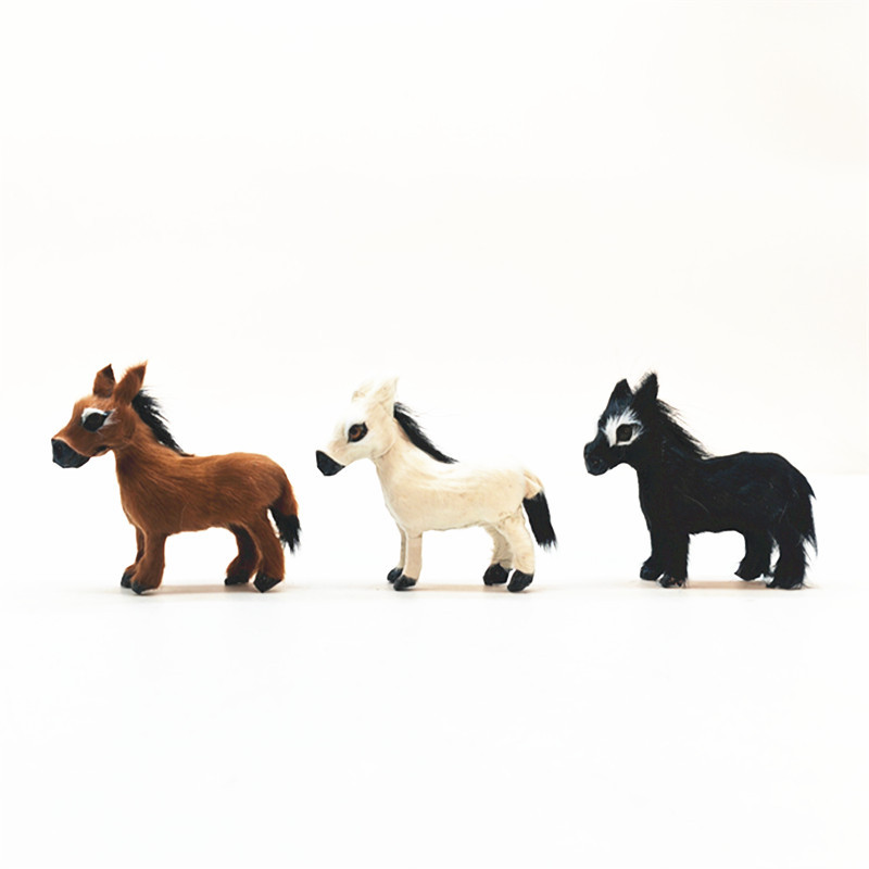 厂价批发真皮毛仿真小毛驴跨境货源 高6.5cm长6.5cm