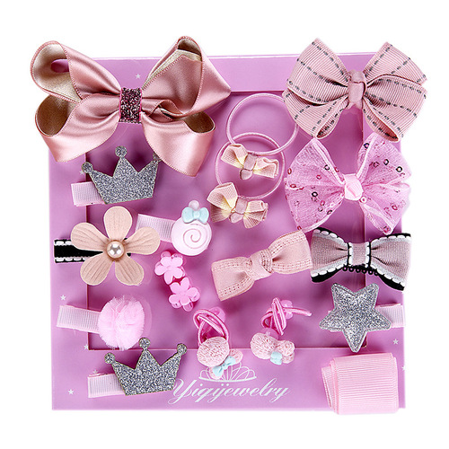 Children's Hair Accessories 18-piece Set Girls' Hair Accessories Baby Korean Princess Super Cute Girls Hairpins Baby Hairpins Set