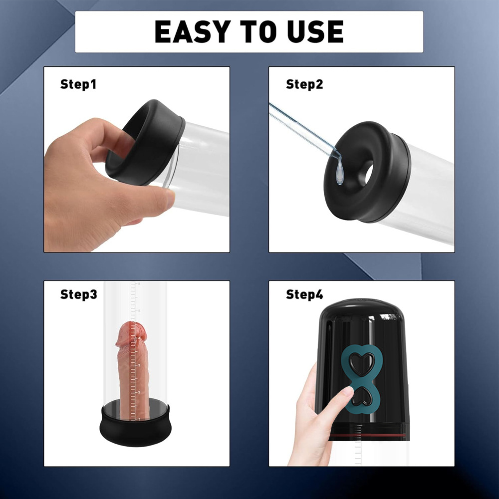 Men’s Vacuum Trainer Cup, USB Rechargeable Suction Device, Silicone Sleeve, Black — detail image 3