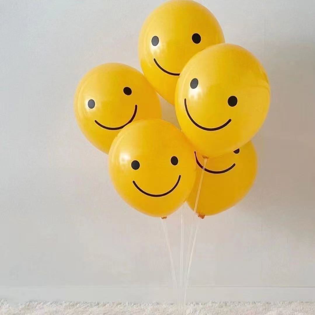 Cara sonriente amarillo limón de 10 pulgadas, 100 unidades por paquete