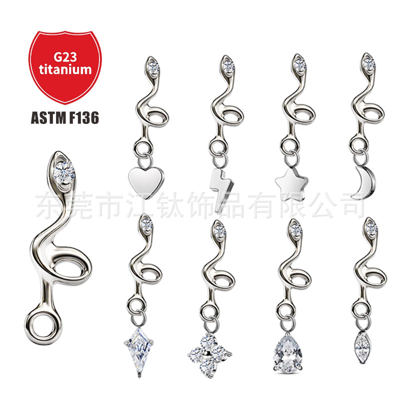 Pointed titanium steel lip stud product view