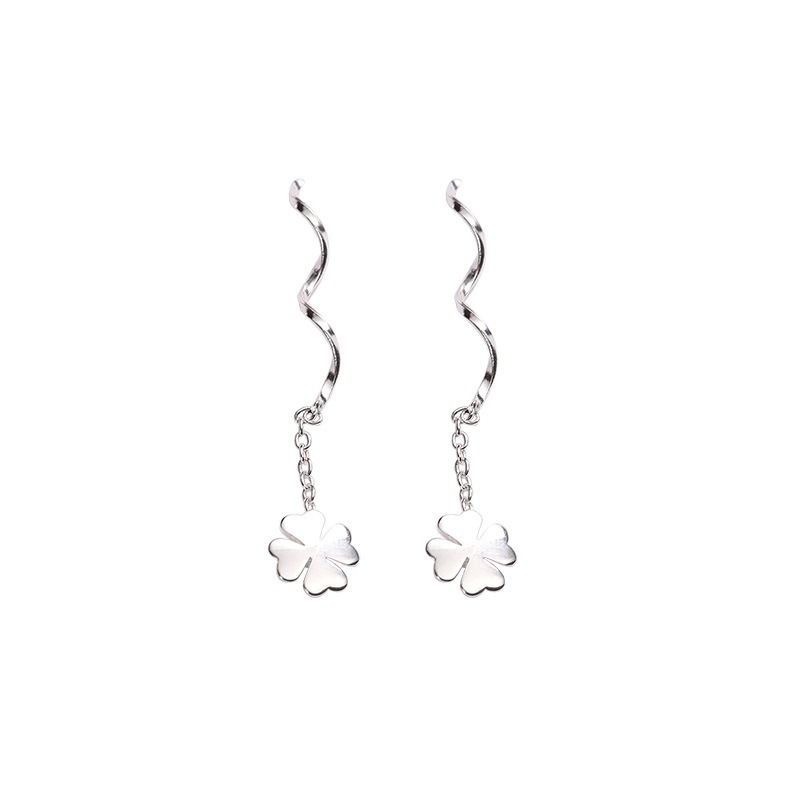 S pure silver clover ear string for women, Korean version, light luxury design, earring earrings_voghion.com