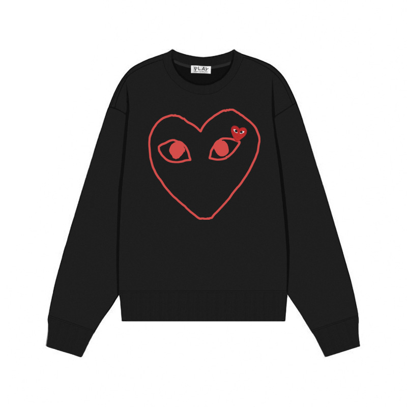Comme des Garcons川久PLAY刺绣爱心秋冬季长袖圆领毛圈卫衣 男女|undefined