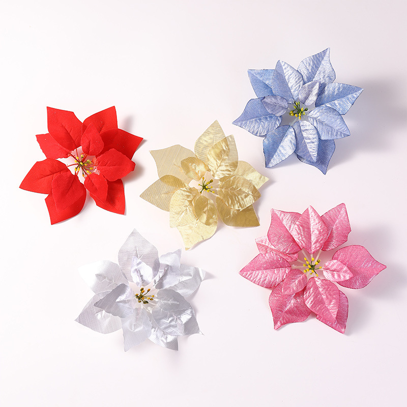 Al por mayor y al por menor Flor de Navidad artificial 22cm gran árbol de Navidad flor decorativa Comercio exterior transfronterizo caliente accesorios de Navidad