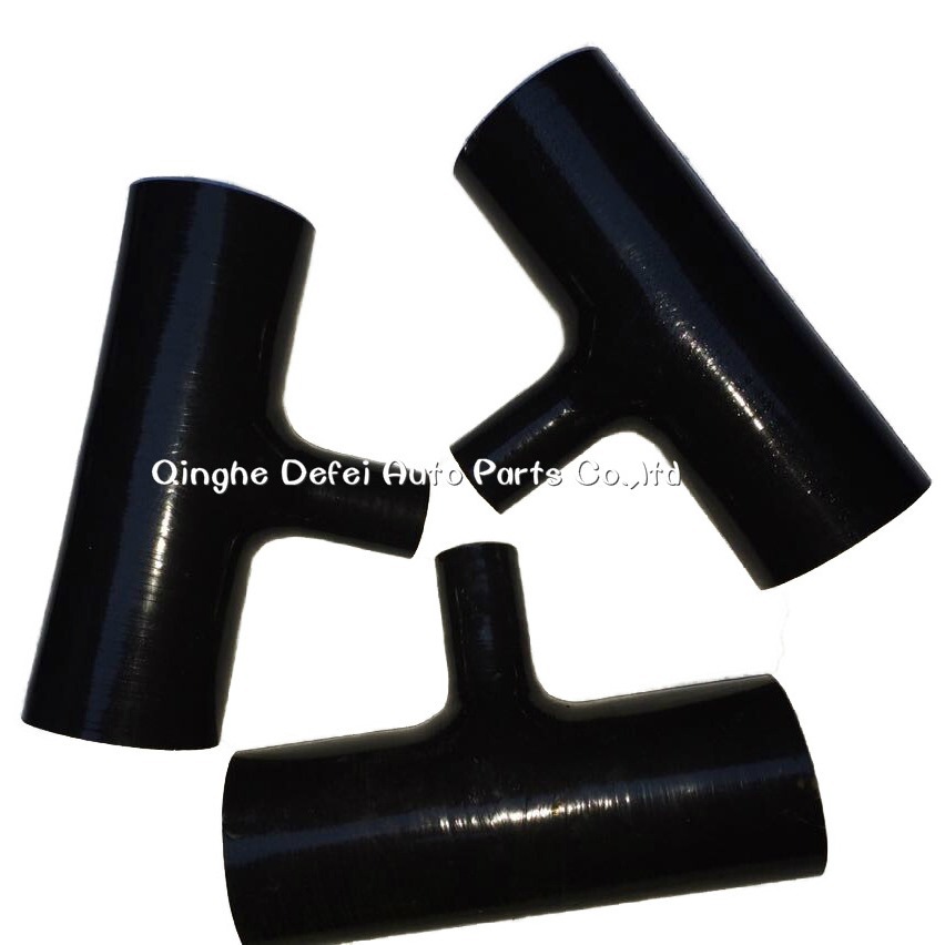 编织硅胶管批发4 层夹布 T 形硅胶软管异形接头胶管