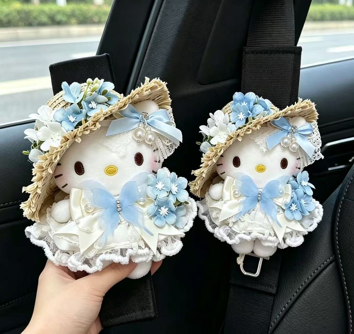 Cute Hellokitty Car Seatbelt Cover, Car Seatbelt Shoulder Pad, Seatbelt Decoration, Anti-Wear Clothing
