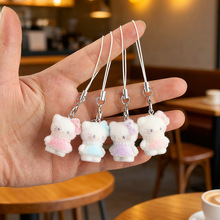 树脂植绒可爱立体小猫咪钥匙扣挂件汽车钥匙链挂件包包挂件饰品批