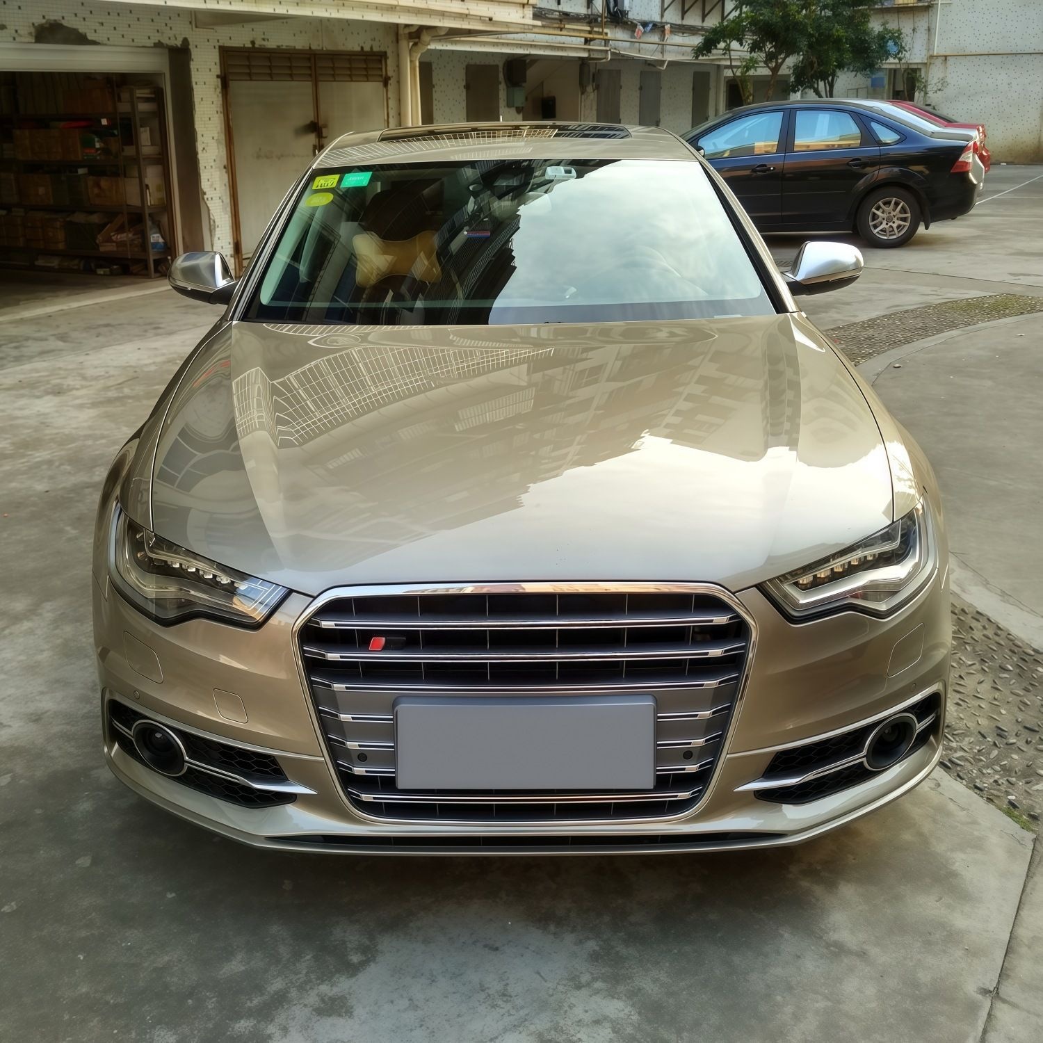 12-15 models suitable for Audi A6 color change and upgrade to S6 style, including front bumper, large front grille, and front bumper assembly