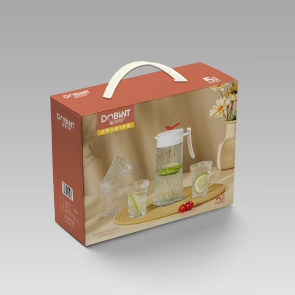 Juego de vajilla de vidrio "Bingyue" de DuBatte, 5 piezas (jarra + 4 vasos), regalo o artículo promocional de verano
