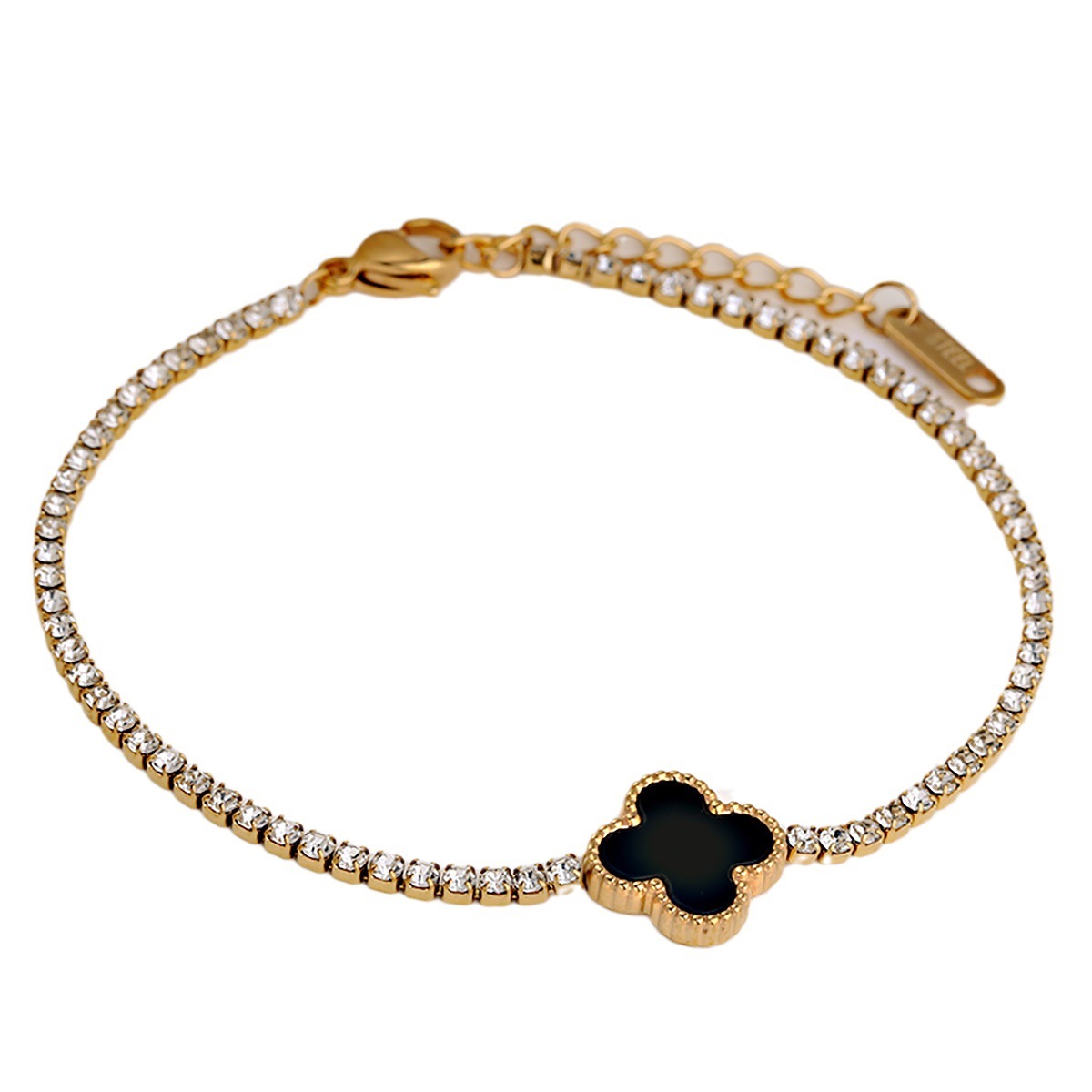 Prabangi vyriška apyrankė su dobilo lapais ir deimantais_voghion.com