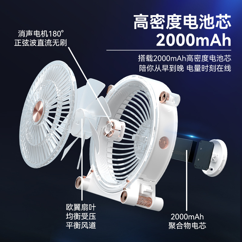 新型USB便利充電式BE101デスクトップ透明ファン低騒音静音|undefined
