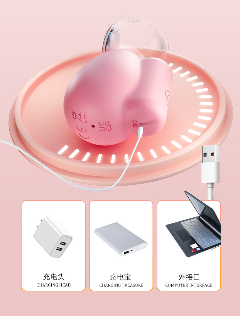 10-Frequency Sucking Breast Stimulator, Silicone Nipple Suction Toy with Button Control, Pair — detail image 33