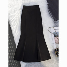黑色裙女鱼尾长款半身裙秋冬2025新款春秋高腰气质裙子显长裙子