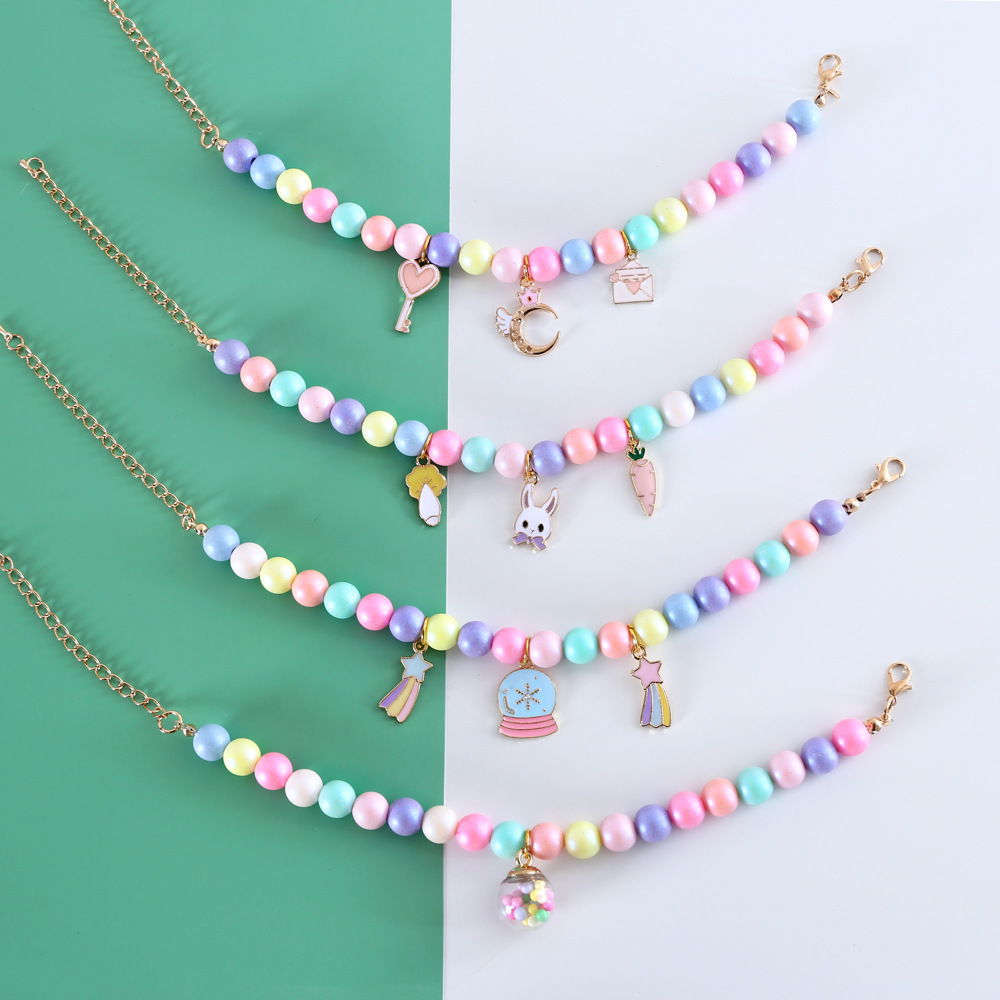 Hadas gatos perros perlas de color sueños luna tocado meteorito conejo collar de cumpleaños disparo accesorios pulseras