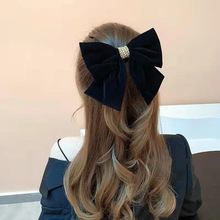 升级款丝绒蝴蝶结发夹女大号后脑勺超仙不软塌头饰顶夹发卡刘海夹
