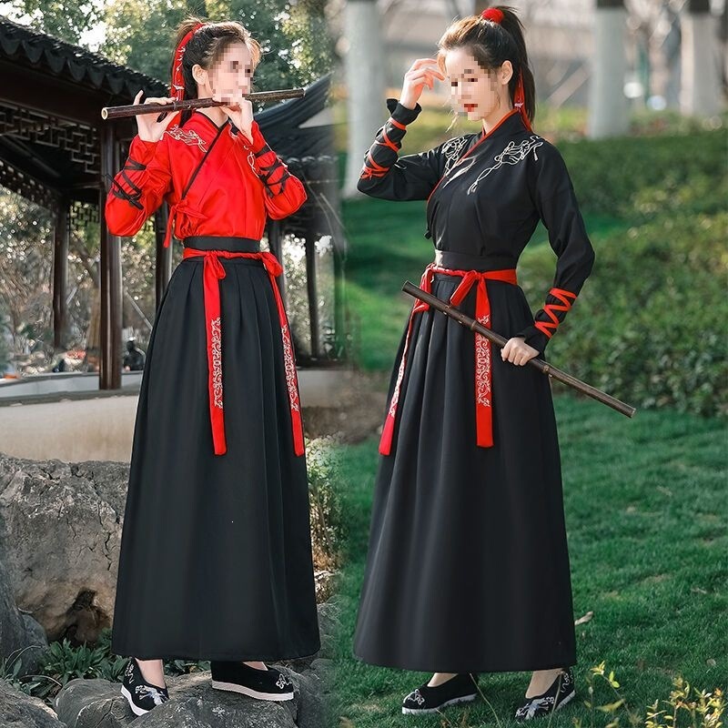 Hanfu Men's Ancient Style Martial Arts Swordsman Outfit, Summer Large Size Student Class Uniform Set, Chinese Style Gentleman Traditional Clothing