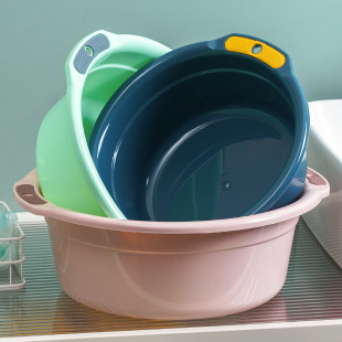 Customized Logo Color Thickeneded Student Dormitory Baby Laundry Footbath Plastic Washbasin Vegetable Basin