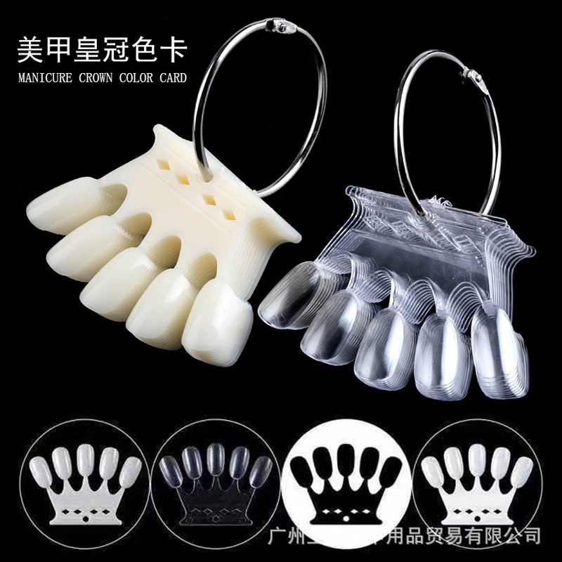 Cross-Border Exclusive Nail Crown Color Card Nail Color Card Practice Nail Display Nail Mold Crown Shape 4 Colors Choose 10 Pieces Cross-Border Exclusive Nail Crown Color Card Nail Color Card Practice Nail Display Nail Mold Crown Shape 4 Colors Choose 10 Pieces