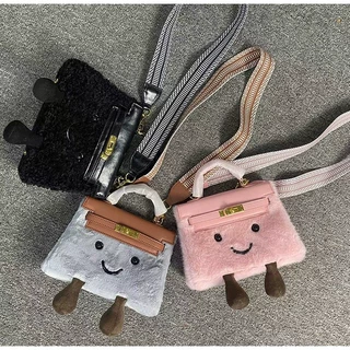 吉利猫jellycat联名款kelly毛茸茸玩偶包可爱毛绒小精灵凯莉包